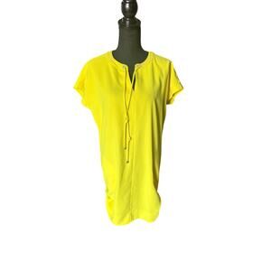 Lands’ End Bright Tunic Dress 8 – Keyhole Tie Neck Summer Chic
